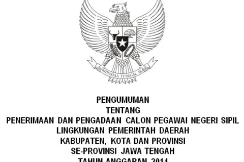 Pengumuman CPNS Jawa Tengah 2014