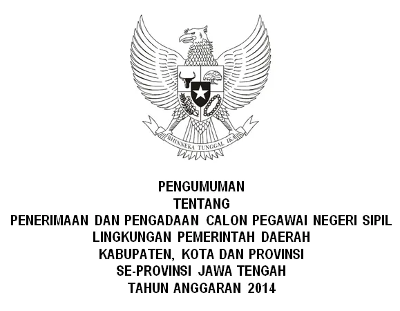 Pengumuman CPNS Jawa Tengah 2014