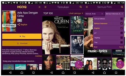 menonton video HOOQ dengan cara offline mode