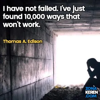 Gambar Caption Kata Bijak Kegagalan Bahasa Inggris Failure Quotes Arti Terjemahan Thomas A Edison