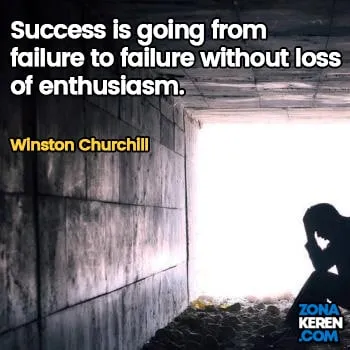 Gambar Caption Kata Bijak Kegagalan Bahasa Inggris Failure Quotes Arti Terjemahan Winston Churchill