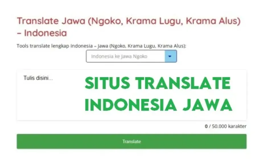 Situs Translate Indonesia Jawa Pilihan Kami
